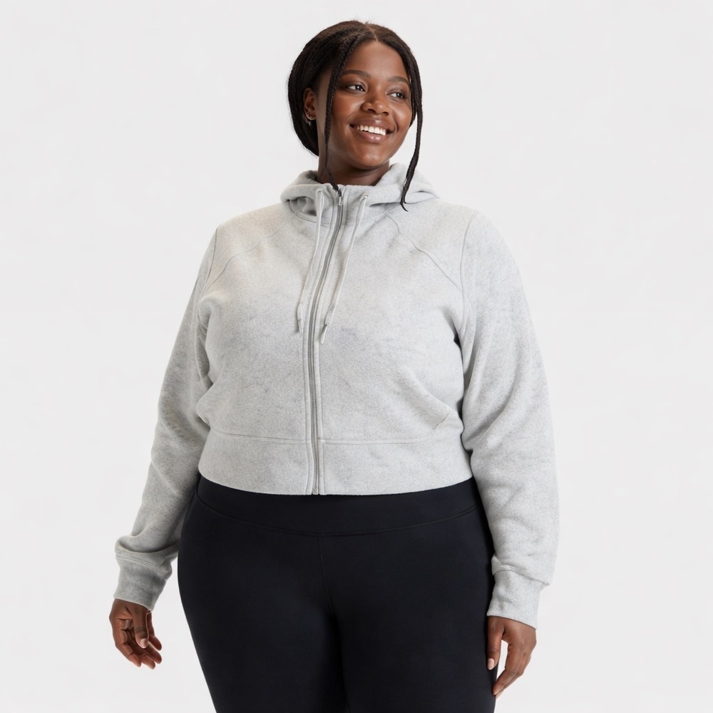 All in Motion Gray Zip Up Hoodie Fleece Lined Athleisure Women’s XXL